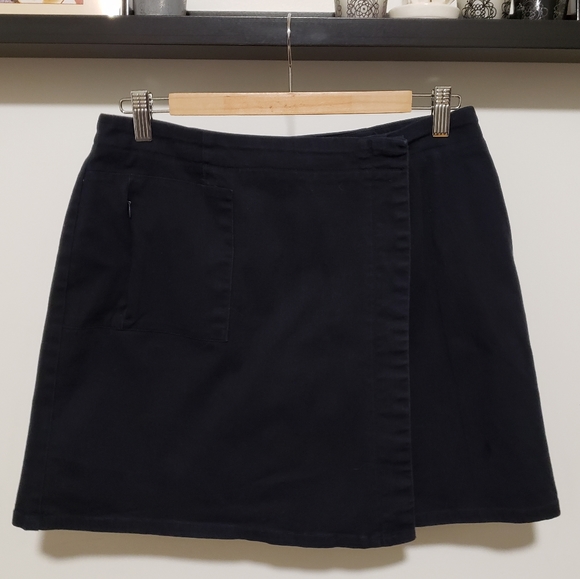Vintage Dresses & Skirts - 3/25 Vintage High Waist Navy Cotton Wrap Skort